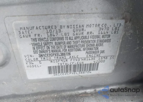 2014 Nissan Versa Note S (Sr) z USA, uszkodzony, nr VIN 3N1CE2CPXEL388726